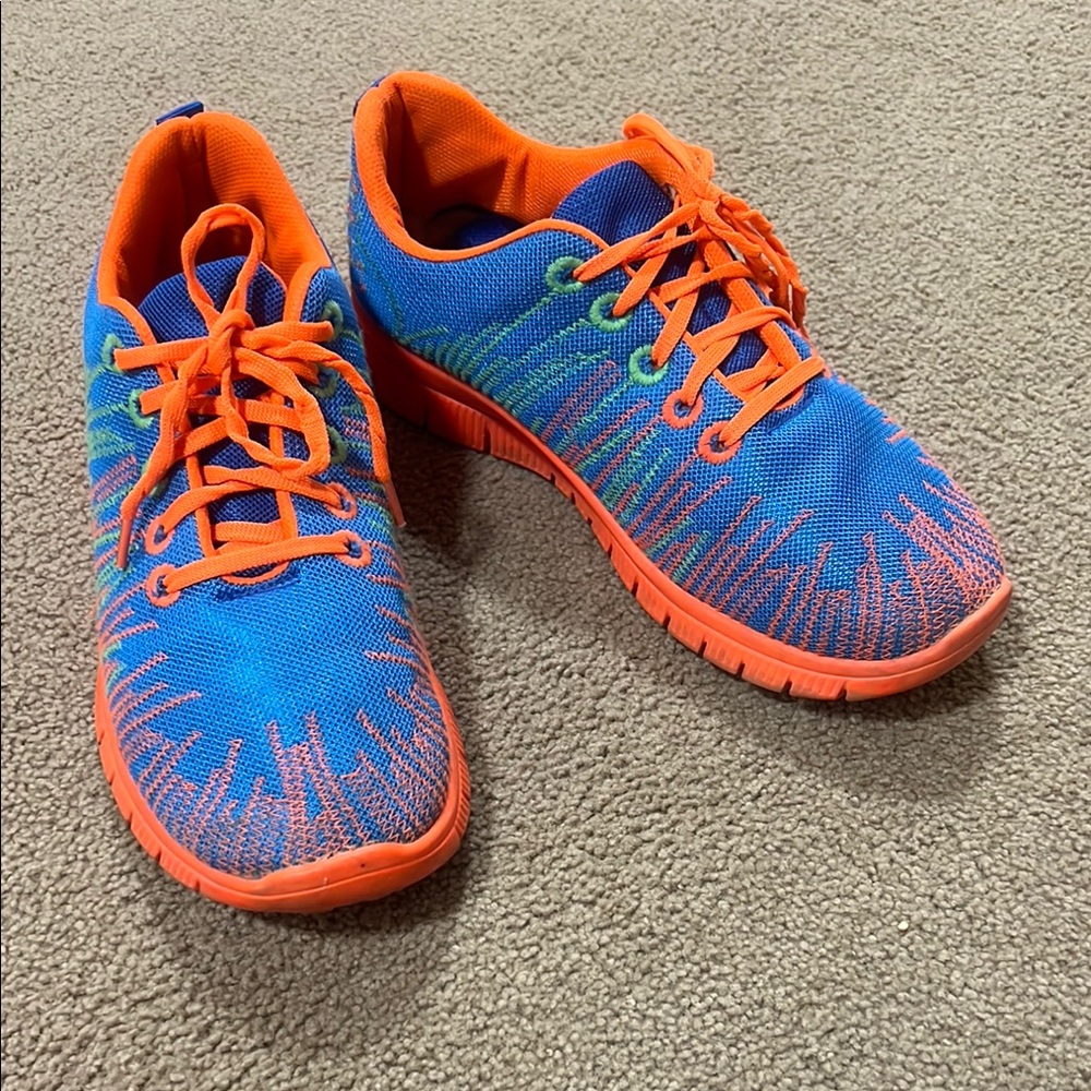Vibrant Blue and Orange  Sneakers